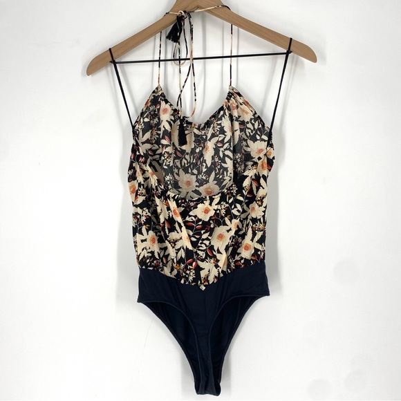 Free People Womens Liza Floral Print Halter Neck Bodysuit - Picture 13 of 14